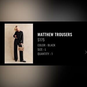 Sézane Matthew Wool Trousers size Large